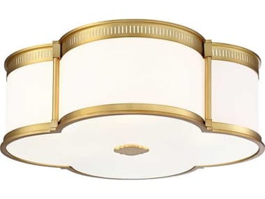 Minka Lavery Mount 22" 1-Light Liberty Gold Glass LED Geometric Flush MGO1824249L
