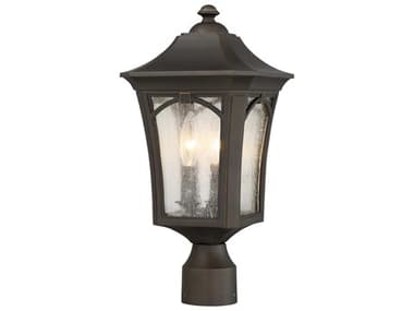 Minka Lavery Solida Oil Rubbed Bronze with Gold Highlights Glass Outdoor Post Light MGO71216143C