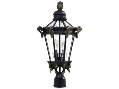 Minka Lavery Stratford Hall Heritage with Gold Highlights Glass Outdoor Post Light MGO893595