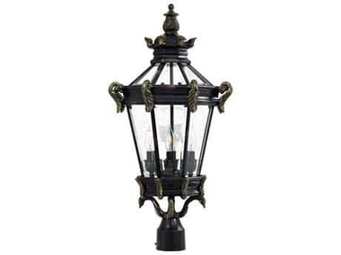 Minka Lavery Stratford Hall Heritage with Gold Highlights Glass Outdoor Post Light MGO893695