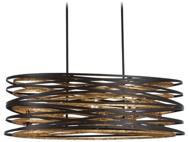 Minka Lavery Vortic Flow Dark Bronze / Mosaic Gold 40'' Wide Island Light MGO4676111