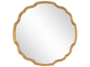 Mirror Home Distressed Gold Leaf 40'' Round Wall Mirror MIH20061DGL