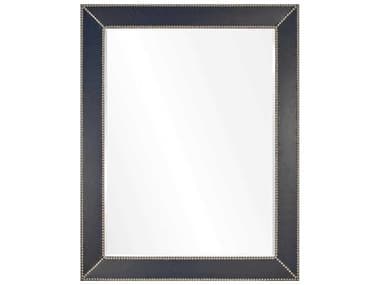 Mirror Home Barclay Butera Blue Leather / Silver Nailheads 44''W x 56''H Rectangular Wall Mirror MIHBB20604456