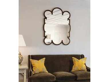 Mirror Home Bunny Williams Dark Burl Wood / Distressed Gold Leaf 36''W x 47''H Wall Mirror MIHBW3047