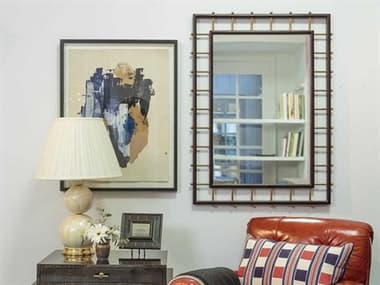 Mirror Home Celerie Kemble Dark Mahogany / Burnished Brass 32''W x 44''H Rectangular Wall Mirror MIHCK1101