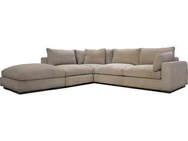 Mobital Onza 115" Wide Beige Fabric Upholstered Sectional Sofa MBSELONZAOYST5PCN