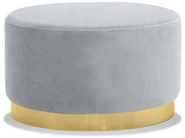 Mobital Pillbox Grey Gold Upholstered Ottoman MBLPOPILLGREYLOW99