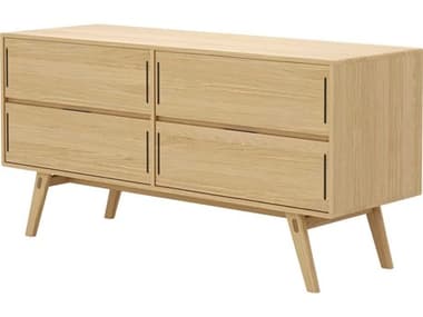 Modloft Haru Natural Oak Four-Drawer Double Dresser MOLDESKA0146351NAT