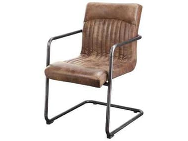 Moe's Home Ansel Leather Ply Wood Brown Upholstered Arm Dining Chair MEPK105203