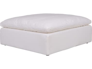 Moe's Home Clay 44" Cream White Fabric Upholstered Ottoman MEYJ100205