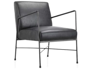 Moe's Home Dagwood 22" Black Leather Accent Chair MEPK108902