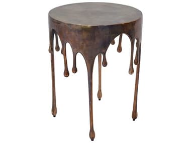 Moe's Home 17&quot; Round Metal Burnt Copper End Table MEFI109050