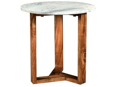 Moe's Home Jinxx 20" Round Marble White End Table MEJD101918