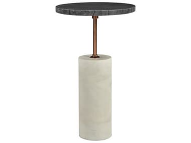 Moe's Home 12" Round Marble Black End Table MEGZ102002