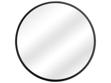 Moe's Home Collection Rizzo Black 20'' Wide Round Wall Mirror MEMJ105102