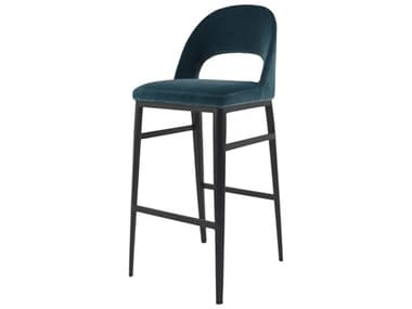 Moe's Home Roger Fabric Upholstered Ply Wood Teal Bar Stool MEEJ103736