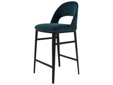 Moe's Home Roger Fabric Upholstered Ply Wood Teal Counter Stool MEEJ103636
