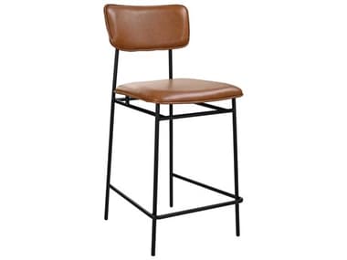 Moe's Home Sailor Leather Upholstered Ply Wood Brown Counter Stool MEEQ101503