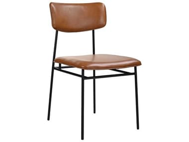 Moe's Home Sailor Leather Ply Wood Brown Upholstered Side Dining Chair MEEQ101603