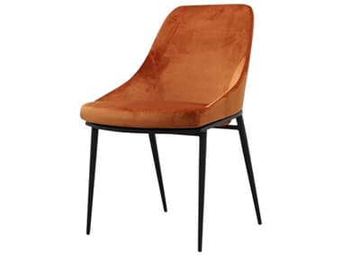 Moe's Home Sedona Ply Wood Orange Fabric Upholstered Side Dining Chair MEEJ103412