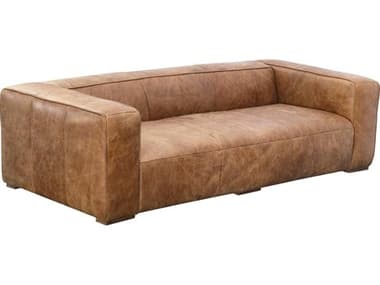 Moe's Home 101" Cappuccino Brown Leather Upholstered Sofa MEPK100814