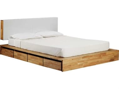 Mash Studios Laxseries Natural Linseed Oil Queen Storage Platform Bed MSHLAX91729