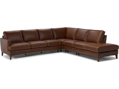 Natuzzi Editions Nostalgia 55&quot; Wide Leather Upholstered Sectional Sofa NTZB970016011001073