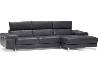 Natuzzi Editions Saggezza 118&quot; Wide Leather Upholstered Sectional Sofa with Right Arm Facing Chaise NTZB619018049
