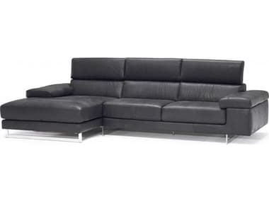 Natuzzi Editions Saggezza 118&quot; Wide Leather Upholstered Sectional Sofa with Left Arm Facing Chaise NTZB619047019