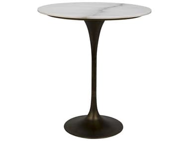 Noir Furniture Aged Brass 36'' Wide Round Bar Height Dining Table NOIGBAR001AB36