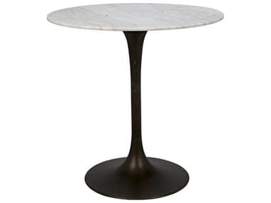 Noir Furniture Aged Brass 40'' Wide Round Bar Height Dining Table NOIGBAR001AB40