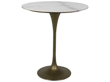Noir Furniture Antique Brass 36'' Wide Round Bar Height Dining Table NOIGBAR001MB36