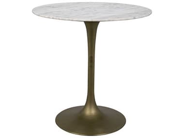 Noir Furniture Antique Brass 40'' Wide Round Bar Height Dining Table NOIGBAR001MB40