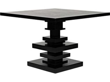 Noir Corum Square Wood Hand Rubbed Black Dining Table NOIGTAB543HB