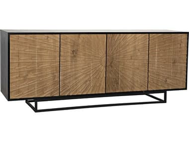 Noir Furniture Ra Hand Rubbed Black & Teak 76'' x 20'' Sideboard NOIGCON280HBT