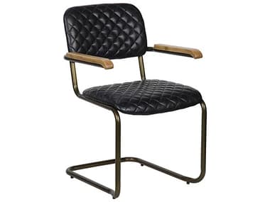 Noir Dining Leather Arm Chair NOILEAC0045B