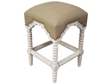 Noir Furniture Dining White Wash / Olive Cotton Side Counter Height Stool NOIGSTOOL201WHSC