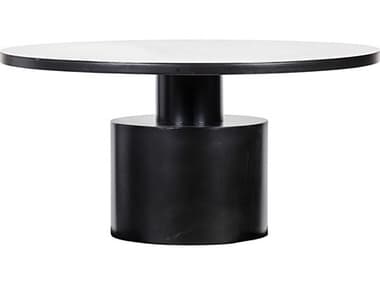 Noir 59" Round Black Metal Dining Table NOIGTAB488MTB
