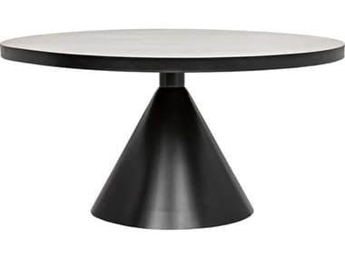Noir 58" Round Black Metal Dining Table NOIGTAB523MTB