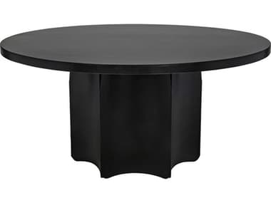 Noir Rome Round Black Metal Dining Table NOIGTAB527MTB