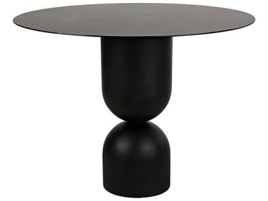 Noir 39&quot; Round Black Metal Dining Table NOIGTAB553MTB