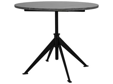 Noir 30" Round Marble Matte Black Dining Table NOIGTAB610ML