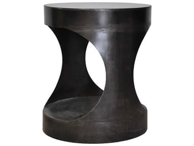 Noir Round Black Metal End Table NOIGTAB302MTB