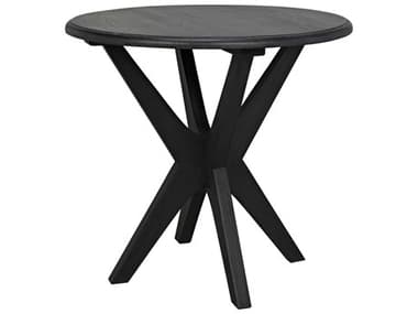 Noir 23&quot; Round Wood Charcoal Black End Table NOIAE12CHB