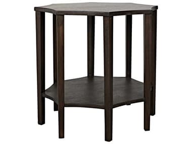 Noir Octagon Wood Ebony Walnut End Table NOIGTAB335EB