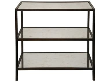 Noir Rectangular Glass Washed Walnut End Table NOIGTAB658MTB