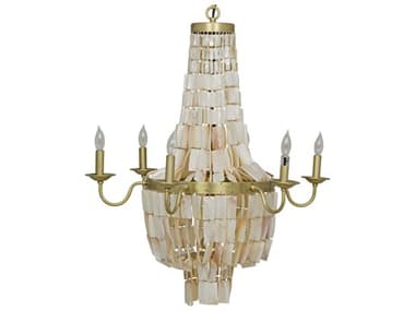 Noir Bijou 6-Light Antique Brass Chandelier NOILAMP619MB