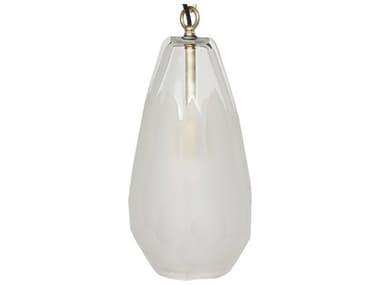 Noir Fixed Lighting 7" 1-Light Brass Glass Pendant NOILAMP645