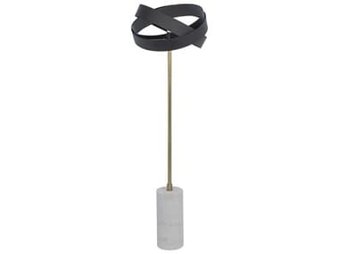 Noir Matte 63" Tall Black Brass Floor Lamp NOILAMP733MTB