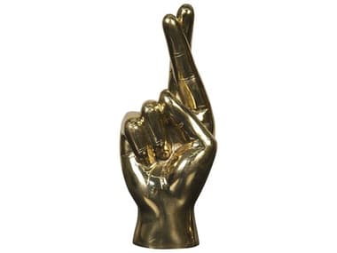 Noir Brass Fingers Crossed Sculpture NOIAB123BR